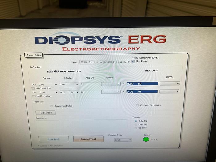 Used Diopsys Nova VEP ~ ERG ~ ffERG ~ Excellent Condition ~ Warranty ~