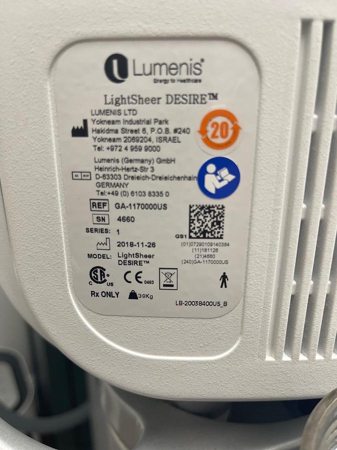 Used 2018 Lumenis Desire with HS and XC Handpieces~ Low shots