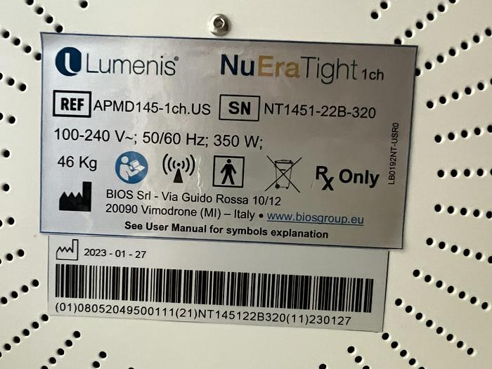 Used Lumenis NuEra Tight ~ 2023 ~ Three handpieces ~ Excellent condition ~ Warranty ~