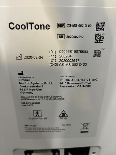 Used 2020 Zeltiq Cooltone ~ Excellent Condition ~ Warranty ~ Low Use ~