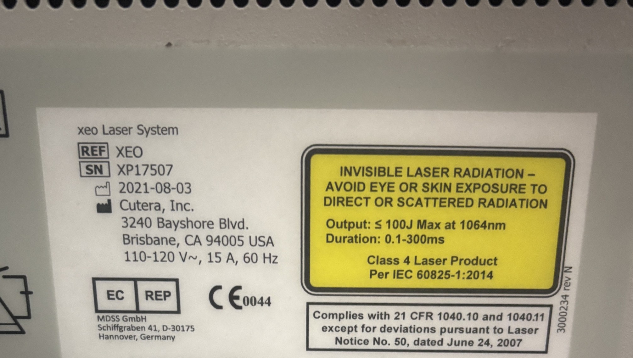 Used 2021 Cutera XEO w/ Full ND YAG and Limelight, Laser Genesis