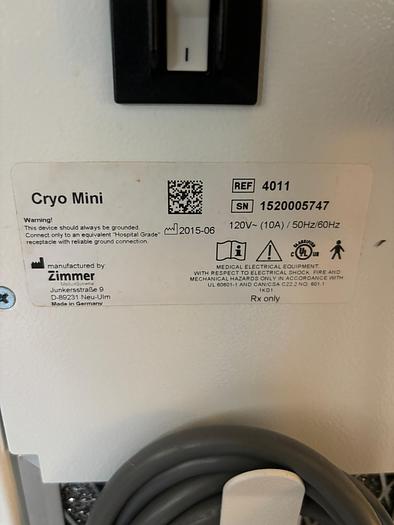 Used Zimmer Cryo Mini Chiller ~Excellent Condition ~ Warranty ~