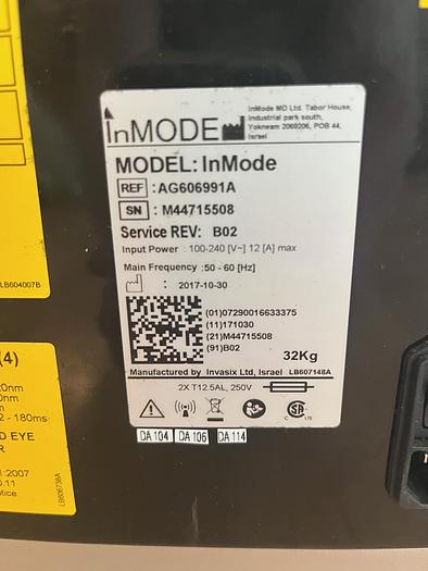 Used 2017 InMode Optimas w/  Diolaze XL, SR515, SR580, Forma, Fractora ~ Single Owner ~