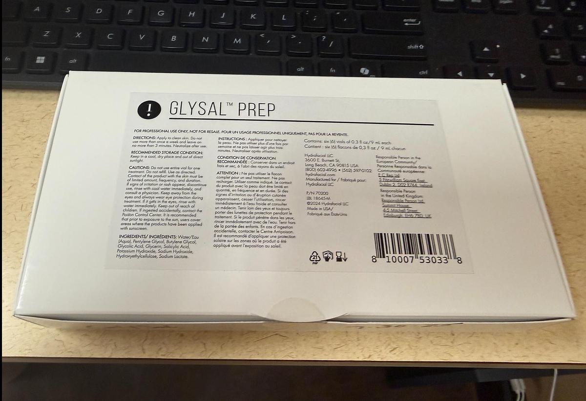 Edge Systems HydraFacial Glysal Prep ~ New box of 6 ~ EXP in 2028 ~
