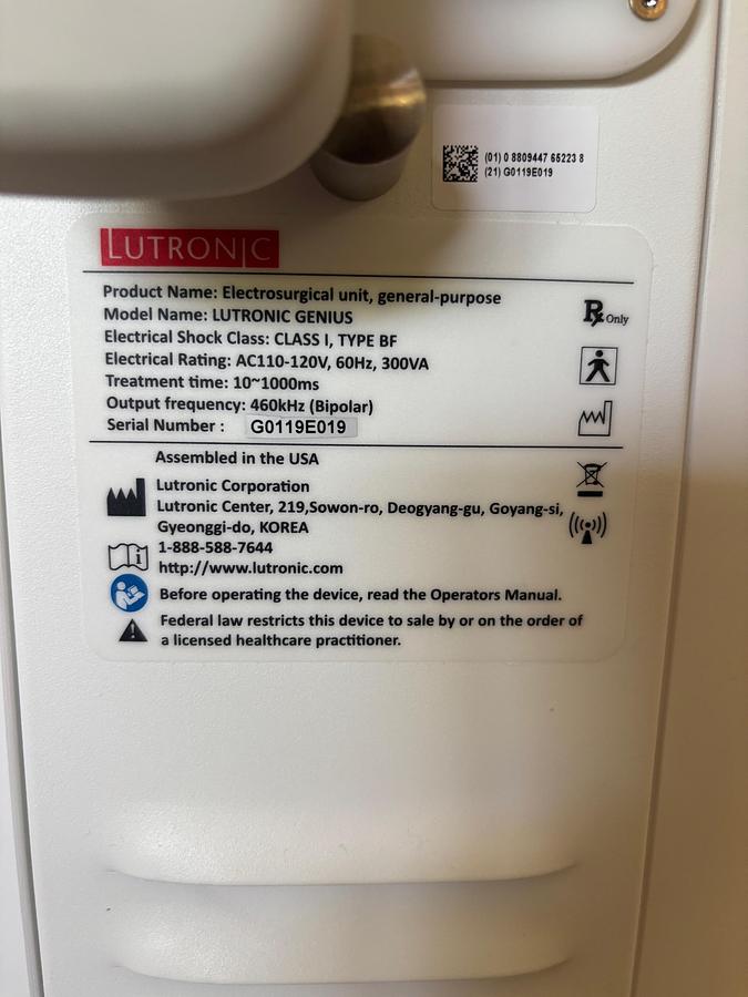 Used 2019 Lutronic Genius RF Microneedling W/ GeniusM HP ~ Very low shots ~ Warranty ~