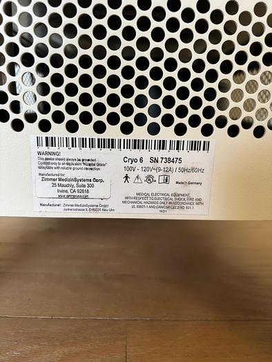 Used Zimmer Cryo 6 Chiller