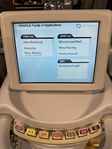Used 2010 Sciton Profile w/ Erbium Contour 2940 Profractional XC ,Micro LaserPeel, 1064 YAG & BBL w/ ST