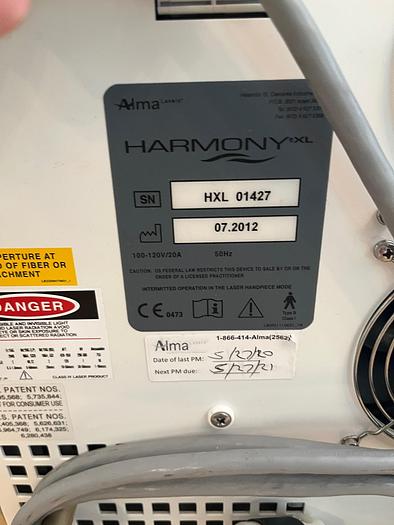 Used 2012 Alma Harmony XL W/ SHR ~ VL/PL ~ iPixel ER ~ Warranty
