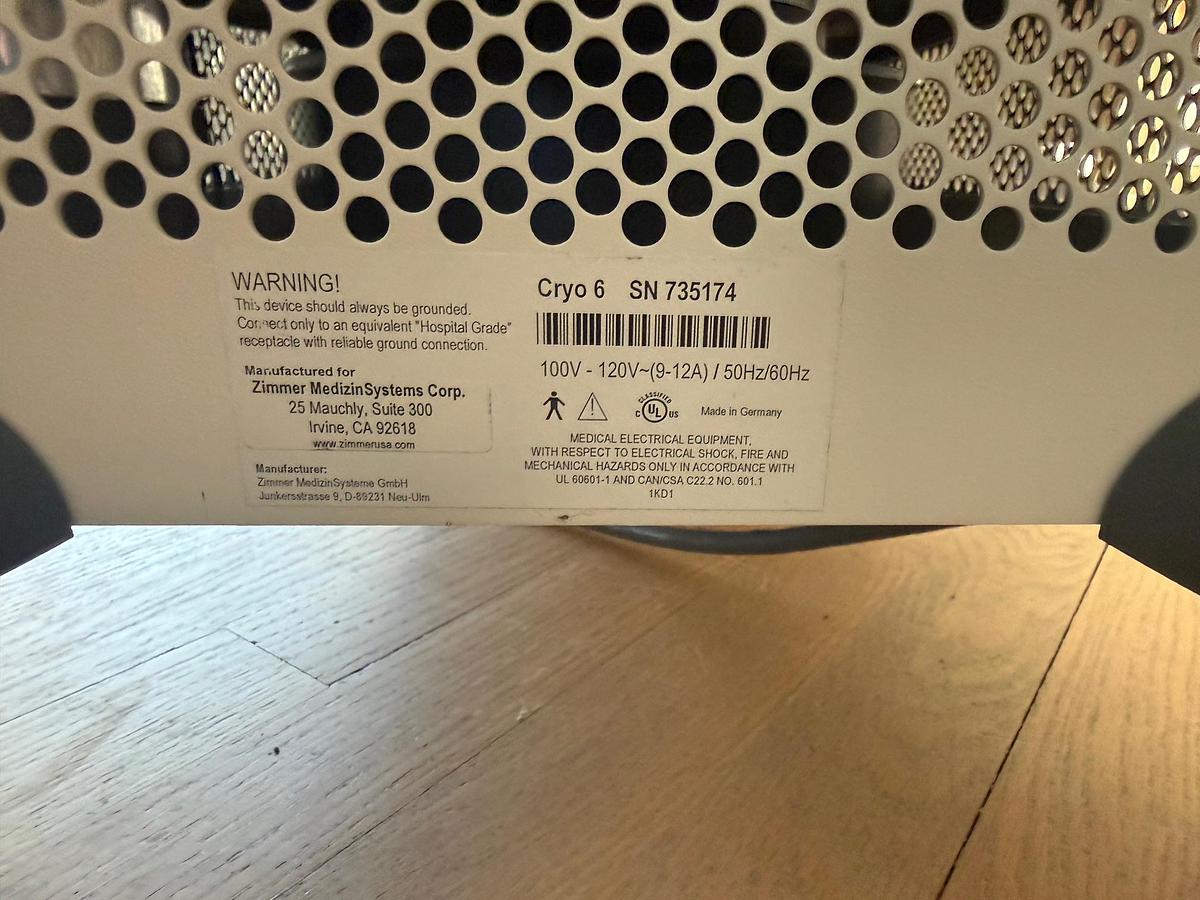 Used Zimmer Cryo 6 chiller w/warranty