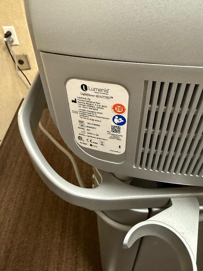 Used 2020 Lumenis Quattro with XC 805 and ET Hand Pieces, Hair removal, Pigmented Lesions, Vascular lesions