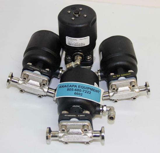 Used ITT Industries AP0506 0.5" Pure Flo Diaphragm Valve W/ Steel Body lot of 4 (6602