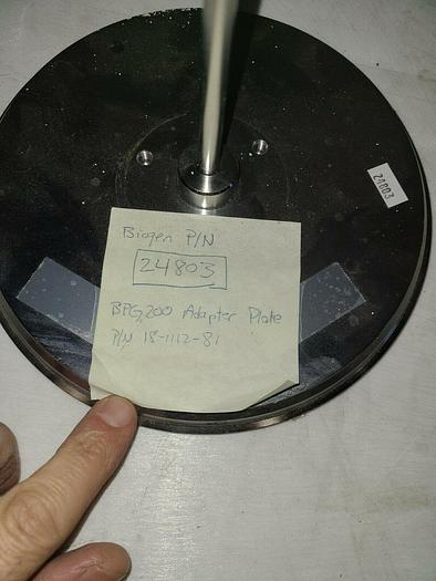 Used Biogen 24803 BPG 200 Adapter Plate 19 1112 81 Stainless Steel