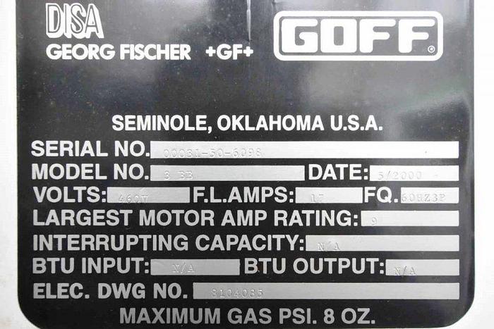 Excellent 2000 Goff 3 BB