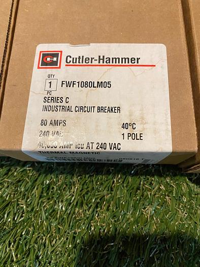 Cutler-Hammer Series C Ind Circuit Breaker 1 Pole 80 Amps 240 VAC Model: FWF1080LM05