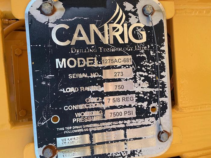 Usato Canrig 1275AC-681 Topdrive with New service loop and VFD house.