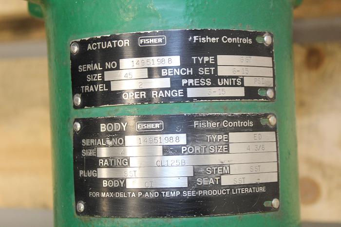 Used FISHER ED 4" Steam Valve #43951