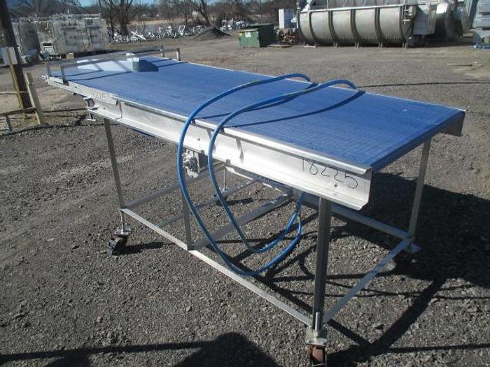 Used Custom Blue Flat Belt Conveyor; 34"Wx 8' 6"L