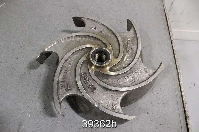 Used Goulds 3196 8x10x15G Pump Impeller, Full Size, 256-122, Pattern 55759 #39362