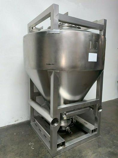 Used LB Bohle 1800 Liter Stainless Steel IBC Blending Tank Max Temp 100 C