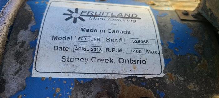 Used USED HEADACHE RACK MOUNTED FRUITLAND VACUUM PUMP MOD# 500LUFH  WITH HYDRAULIC MOTOR AND HYDRAULIC COOLER/FILTER