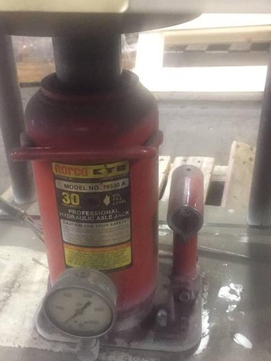 Used 9″ X 9″ UP ACTING 4-POST HYDRAULIC PRESS WITH HEATED PLATENS (#9118)