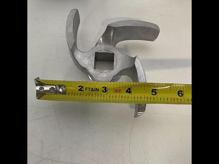 Used 6" Stainless Steel Impeller Blade, 4 Blade w/ 1" Square Bore