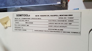 Used Semitool Alpha Model: CP04MNSPD0801