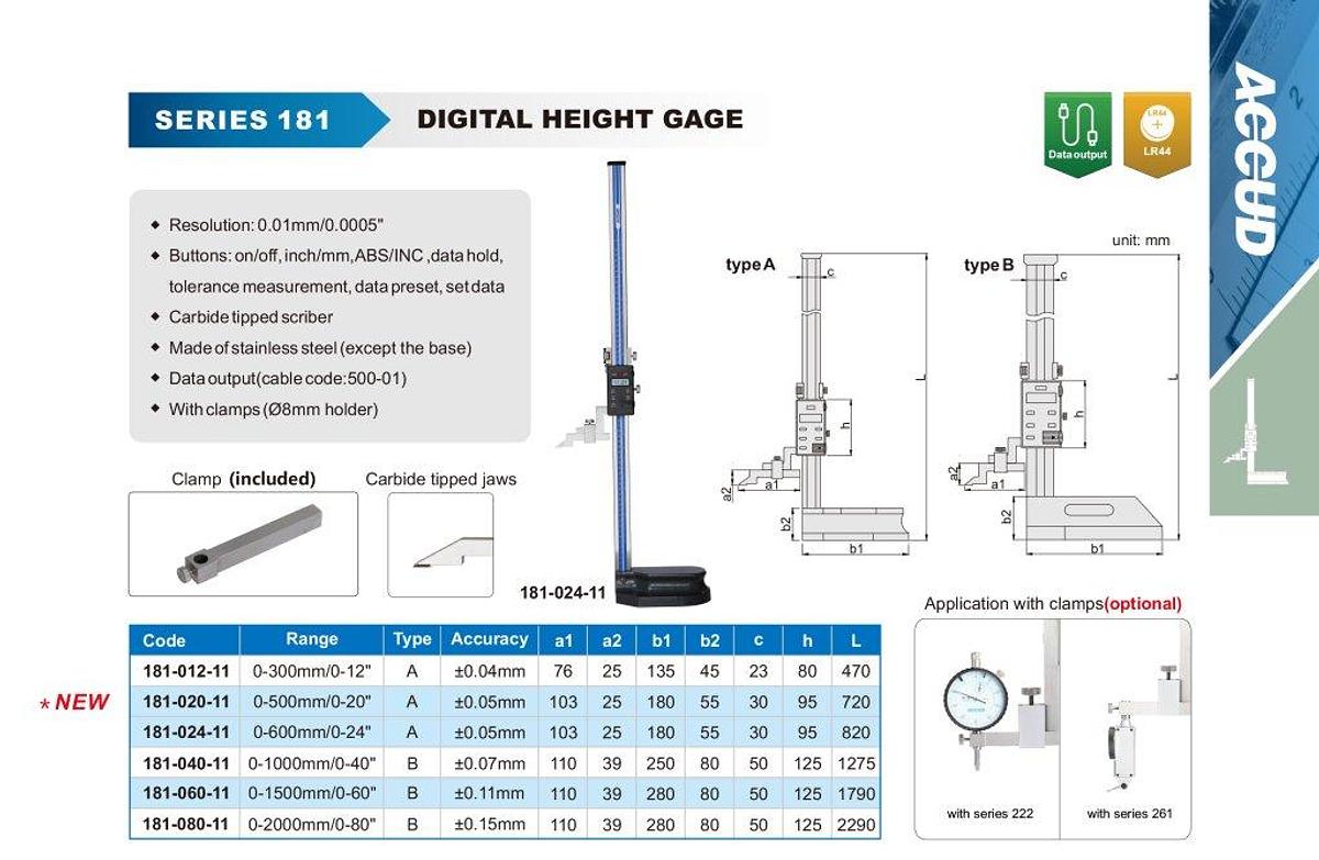 Digitale hoogtemeter 0 – 300 mm | ACCUD