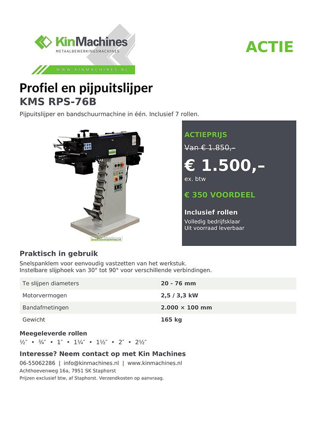 Profiel / pijpuitslijper KMS RPS-76B incl. rollen.