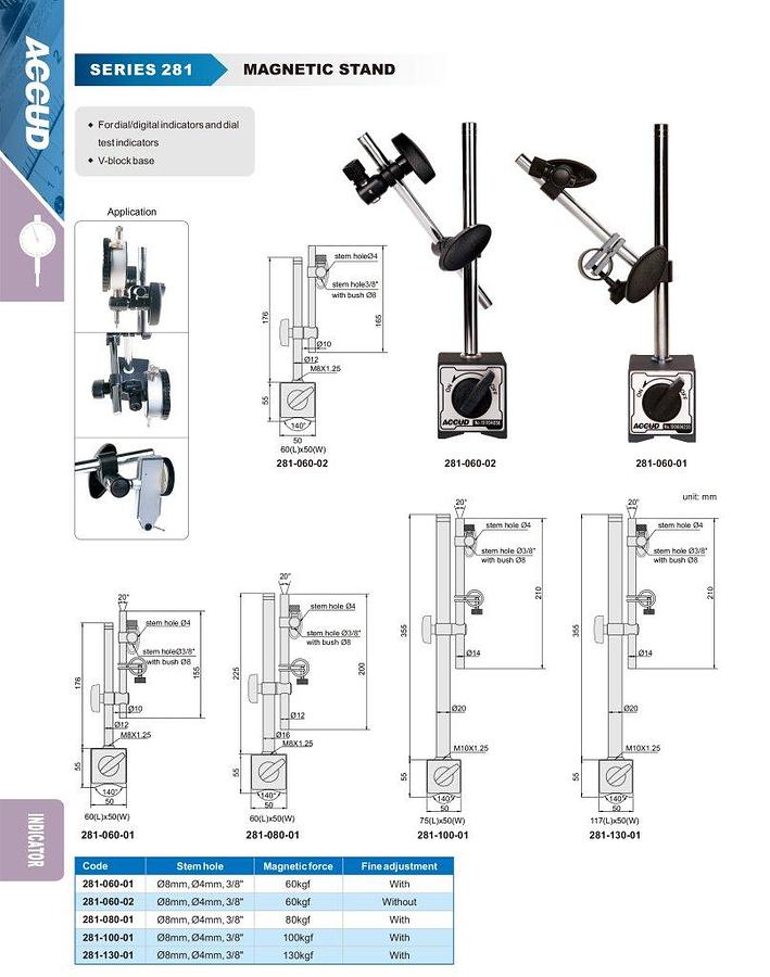 Magneetvoet voor meetklokken en zwenktasters | ACCUD
