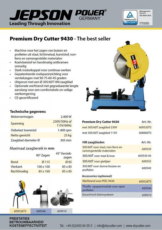 Cirkelzaagmachine Jepson Premium Dry Cutter 9430