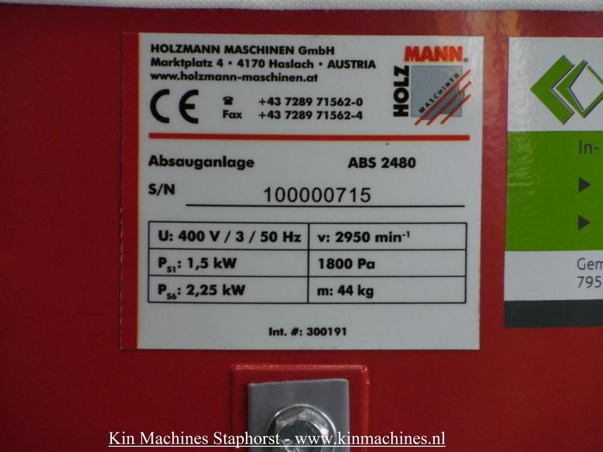 Mobiele afzuiger Holzmann, Capaciteit 2480 m3/uur, 230V