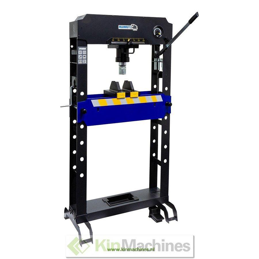 Werkplaatspers Mammuth 50 Ton, hand + pneumatisch bediend