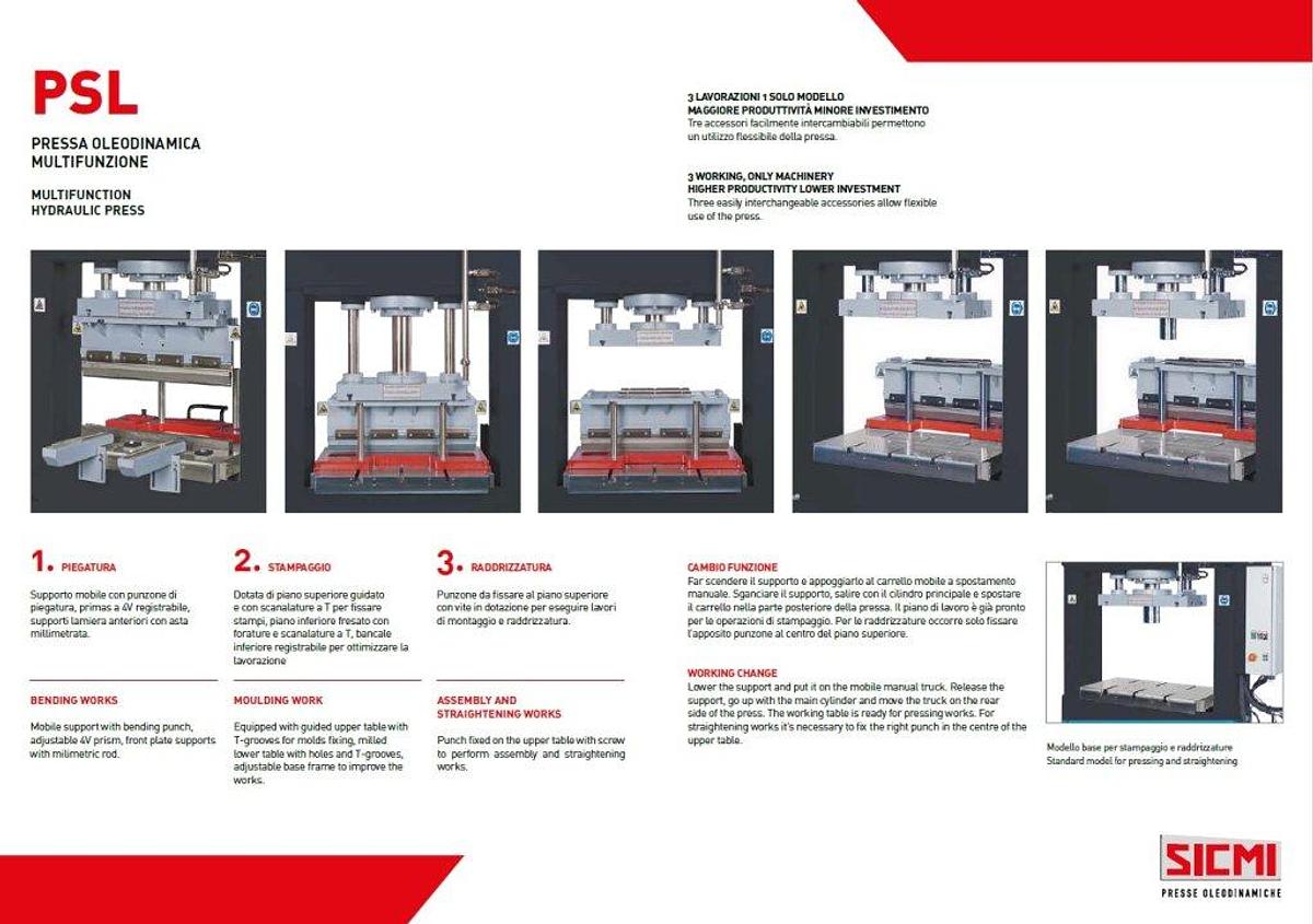 PSL-serie: Multifunctionele hydraulische pers voor buigen, vormen en richten