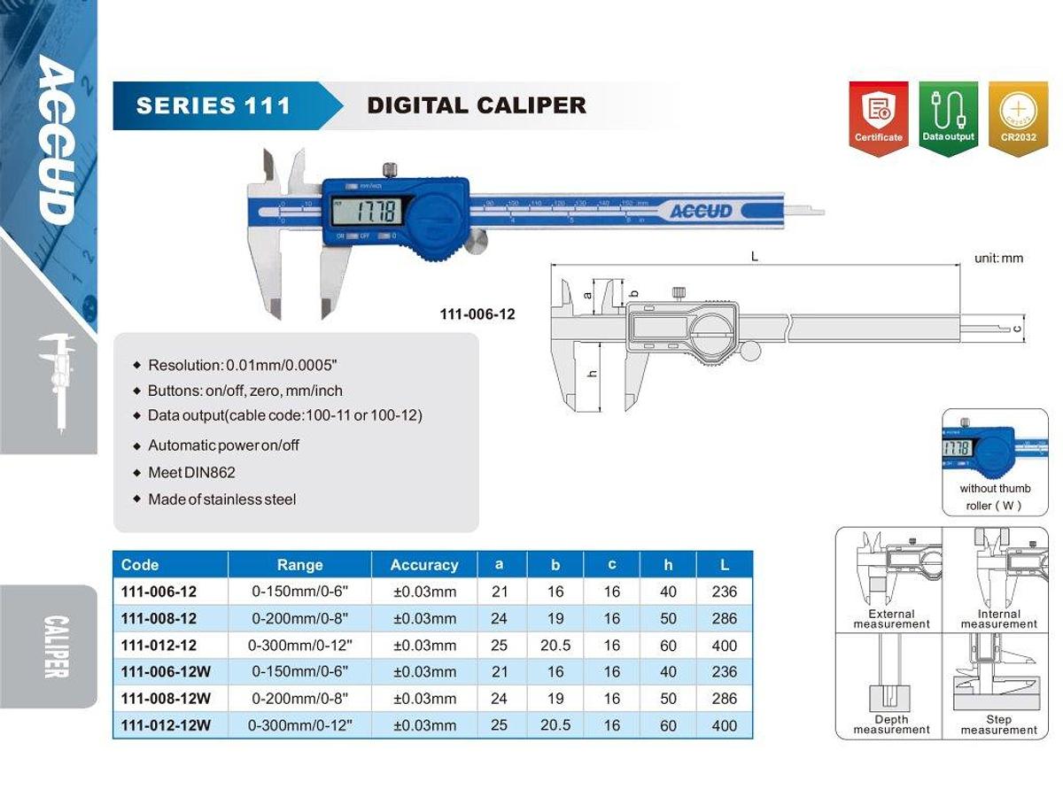 Digitale schuifmaat 0 – 300 mm | ACCUD