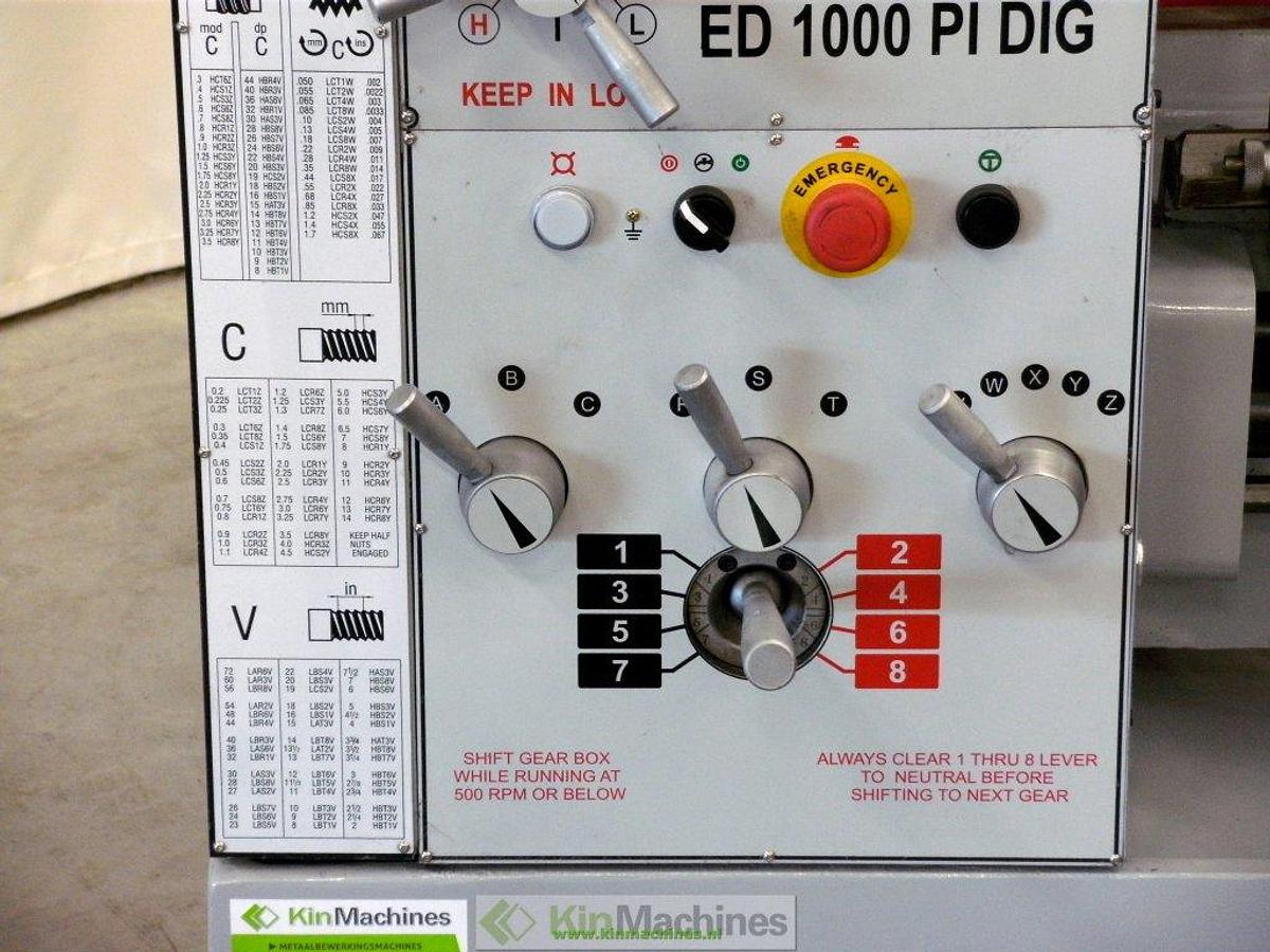 Draaibank Holzmann ED1000PIDIG_400V met digitale uitlezing.