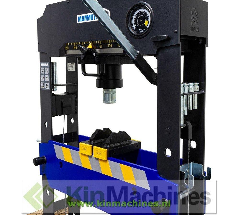 Werkplaatspers Mammuth 30 Ton, hand + pneumatisch bediend.