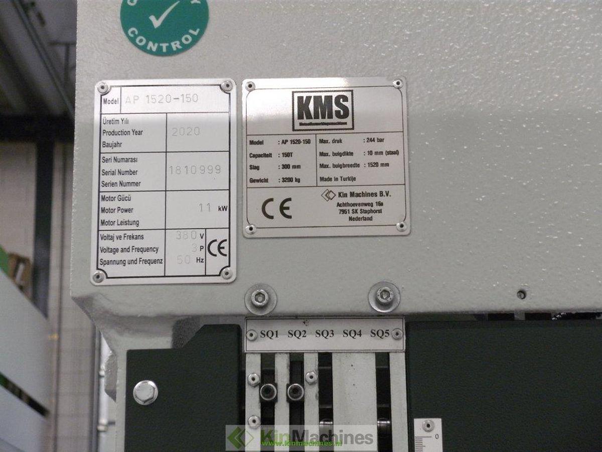 Pers 150T met kantbankinrichting + achteraanslag KMS HPG 1520-150