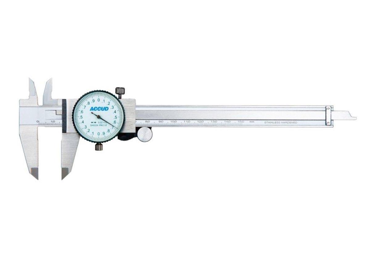 Slide gauge 0-150 mm with analog clock | ACCUD