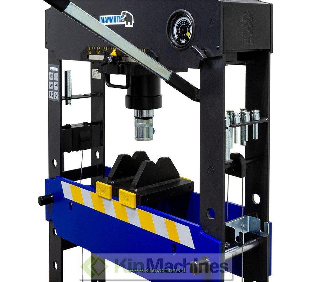 Werkplaatspers Mammuth 50 Ton, hand + pneumatisch bediend