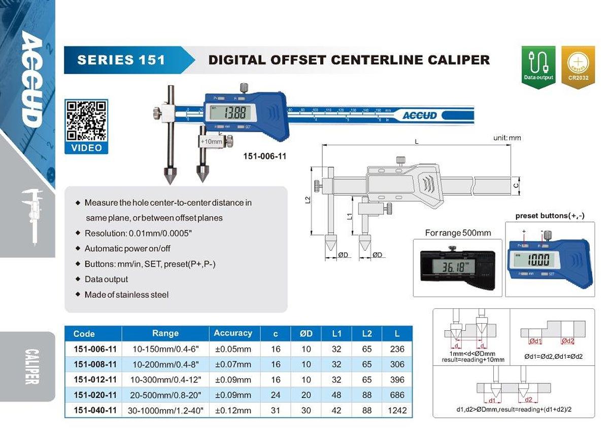 Digitale schuifmaat voor het meten van steekmaten | ACCUD