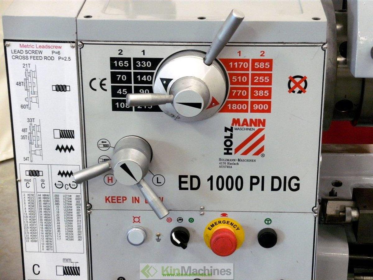 Draaibank Holzmann ED1000PIDIG_400V met digitale uitlezing.