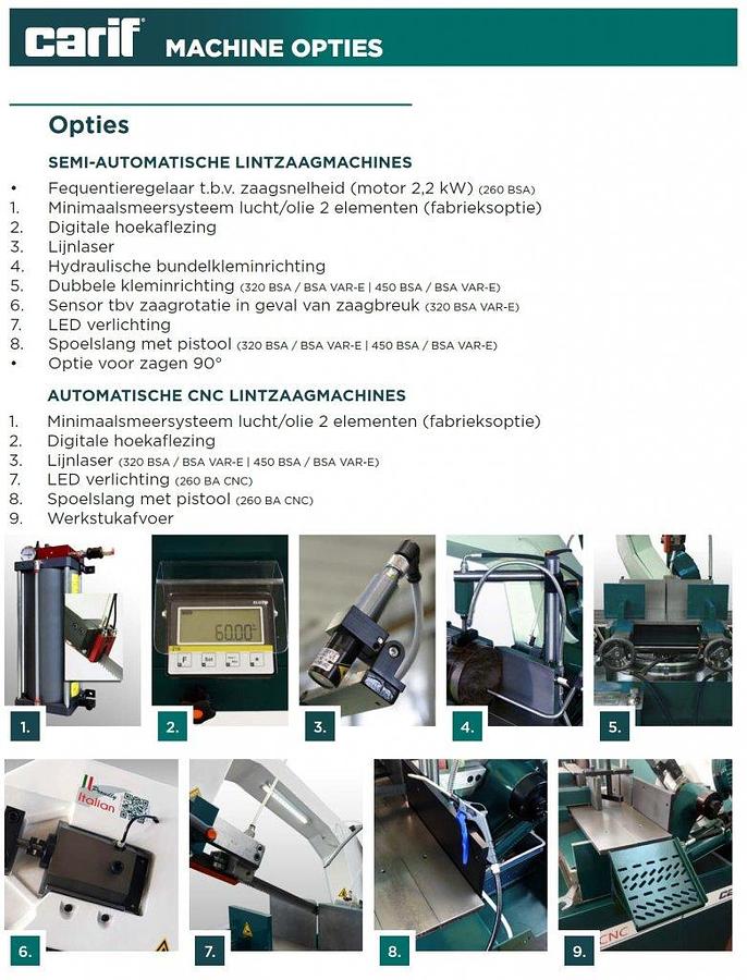 Bandzaagmachine Carif 320 BSA (VAR-E of CNC)