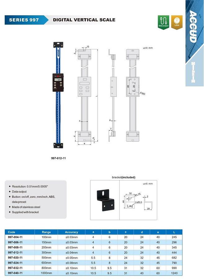 Verticale digitale liniaal | ACCUD