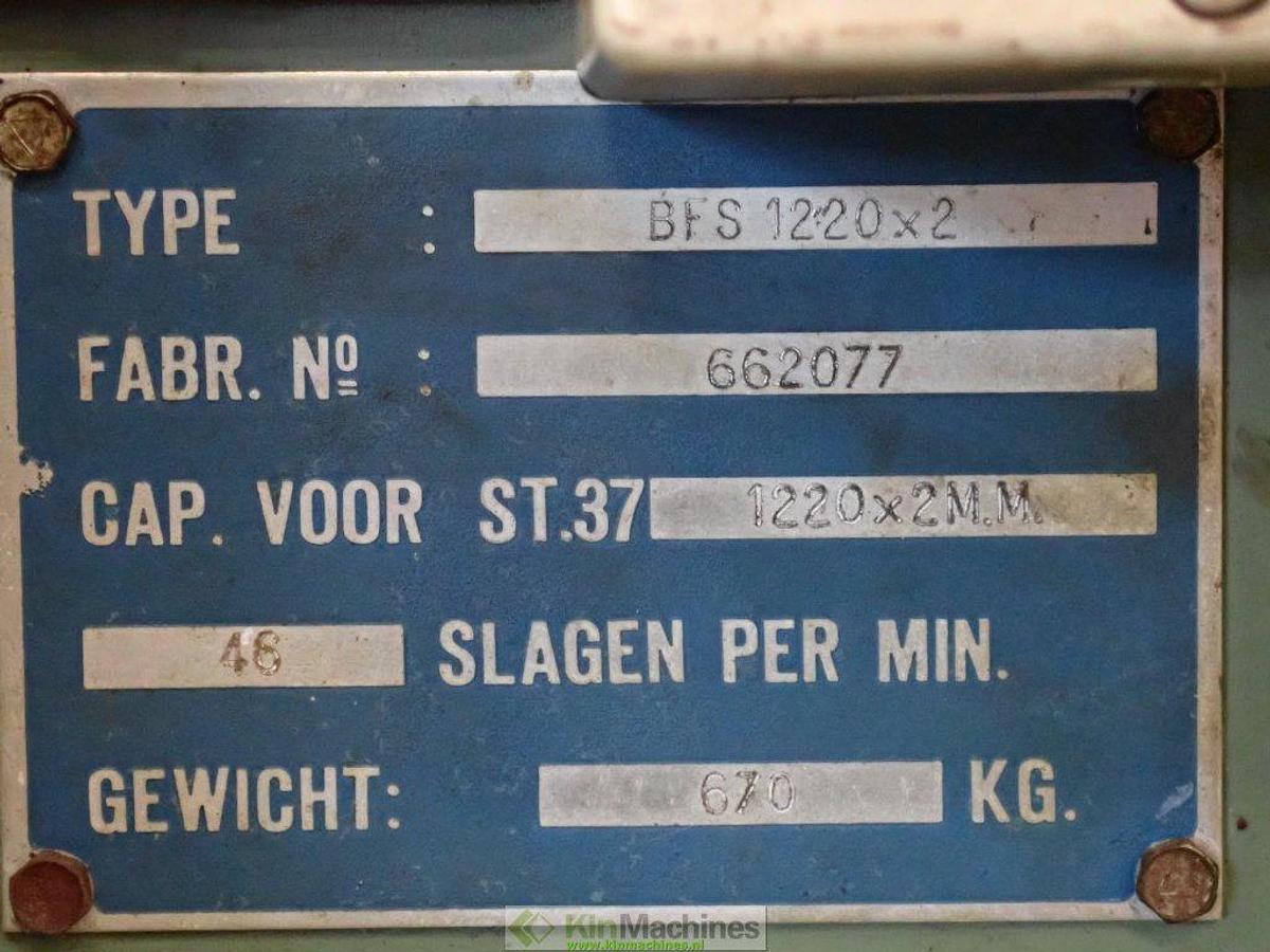 Gebruikt Plaatschaar Bronswerk BFS 1220×2 mm