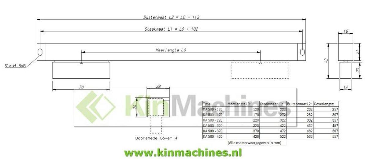 Glass ruler Sino KA-500 | Reading length: 420 mm