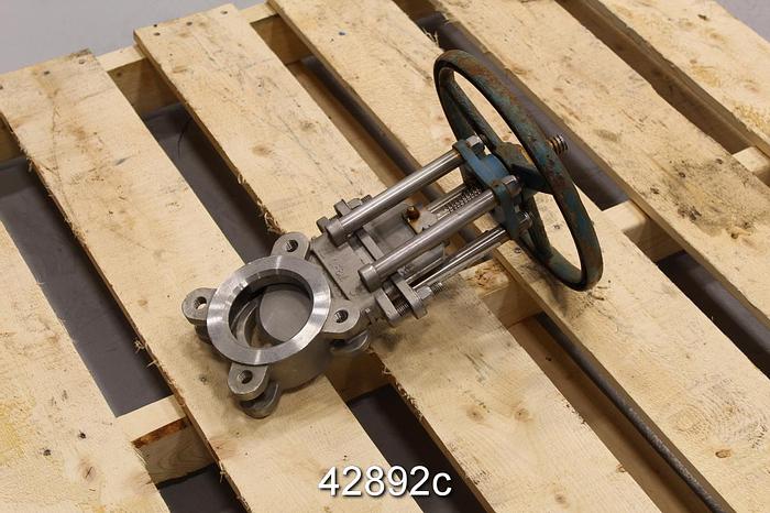 Used Trueline 3" Hand Operated Knife Gate Valve #42892