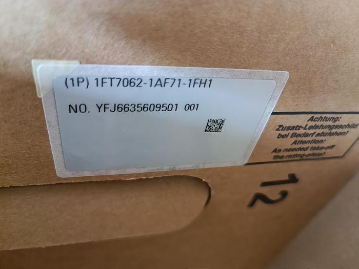 Synchronmotor, Simotics S, 1FT7062-1AF71-1FH1, Siemens neu