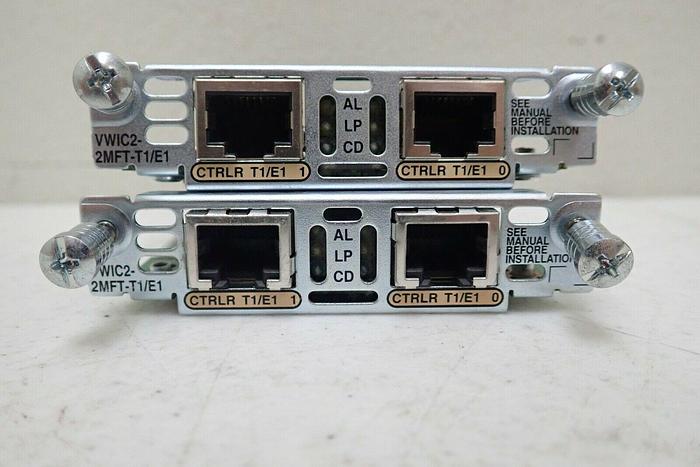 Used Lot of 2 Cisco CTRLR T1/E1 2-Port WAN Interface Cards