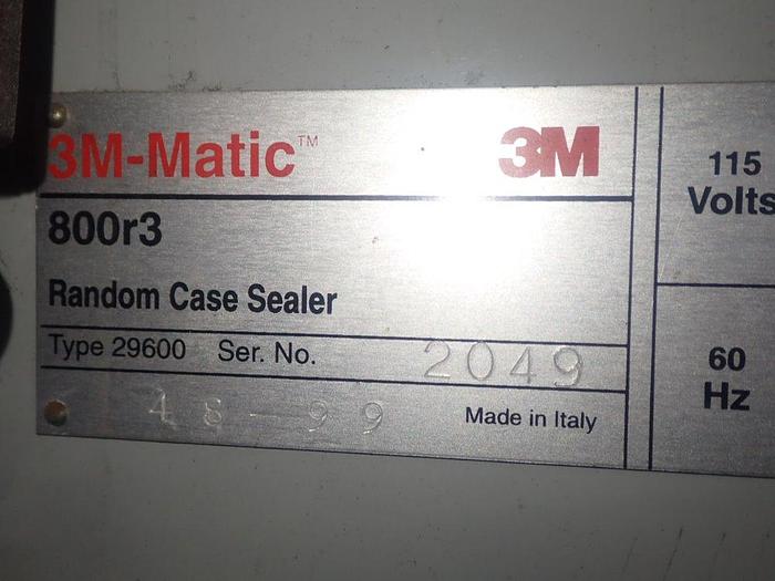 Used 3M-Matic Case Sealer 800r3 With AccuGlide 3 Taping Head Random Taper